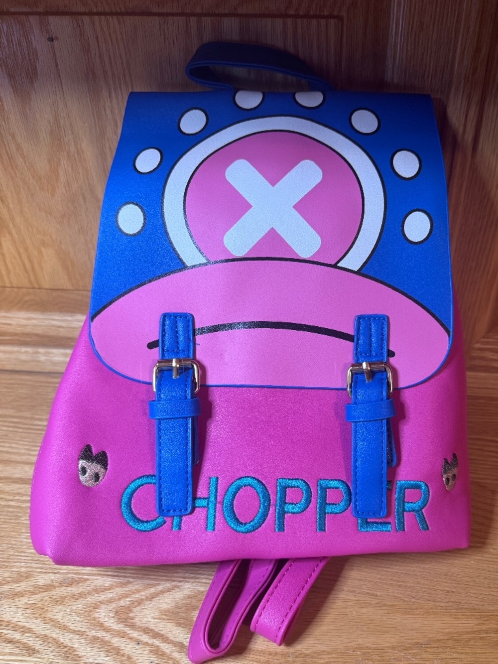 Roffatide Tony Tony Chopper Minii Backpack Pink Faux Leather Adjustable 11X10X3